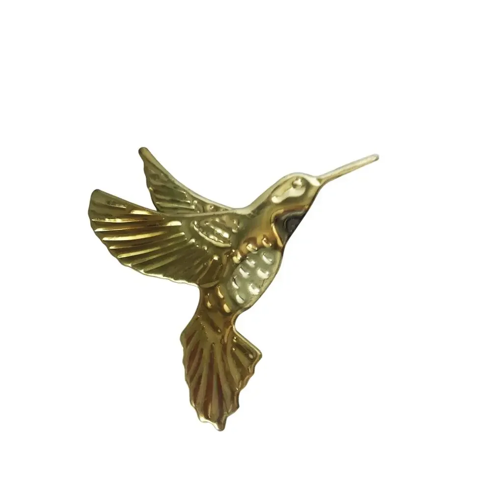 Vintage Set of 3 Tin Hummingbirds Gold Home Interiors Gold Metal 80s 70s